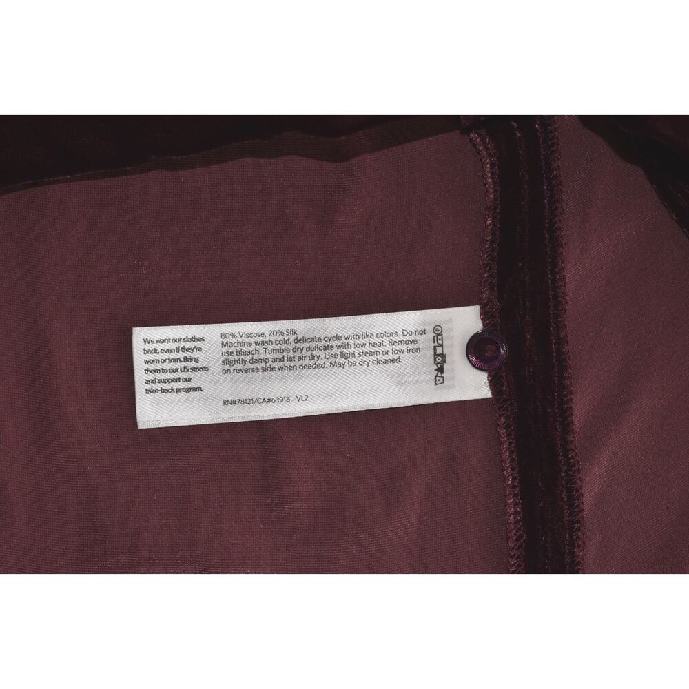 B0 NWT EILEEN FISHER Dark Burgundy Velvet Long Sleeve Round Neck Top Sz 2X $248 - Picture 5 of 5